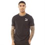 Puma Mens Pinstripe AOP T-Shirt Cotton Black