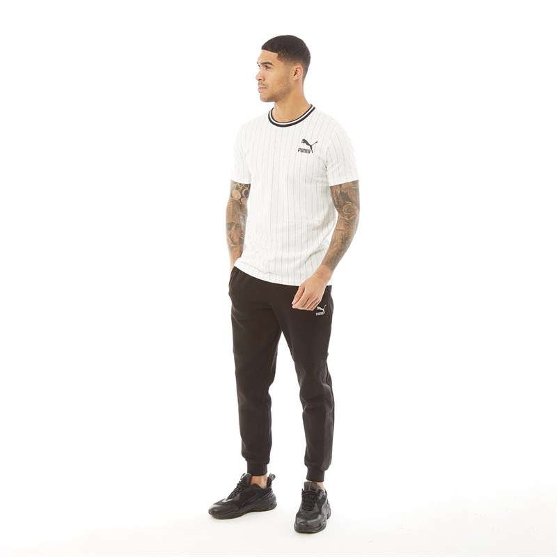 Puma T-Shirts Pinstripe AOP Homme Blanc