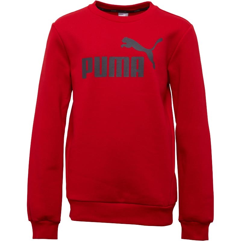 Puma Junior Essential No 1 Crew Neck Sweat Red Puma Junior Essential No 1 Crew Neck Sweat Red