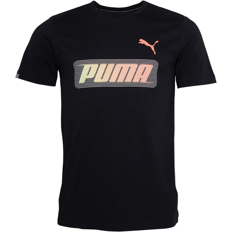 Puma Herren XBU Neon Graphic T-Shirts Schwarz