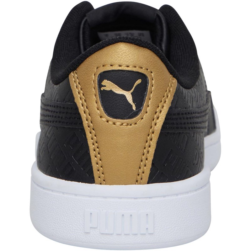 Puma Womens Vikky V2 SIG Trainers White/Gold/Black