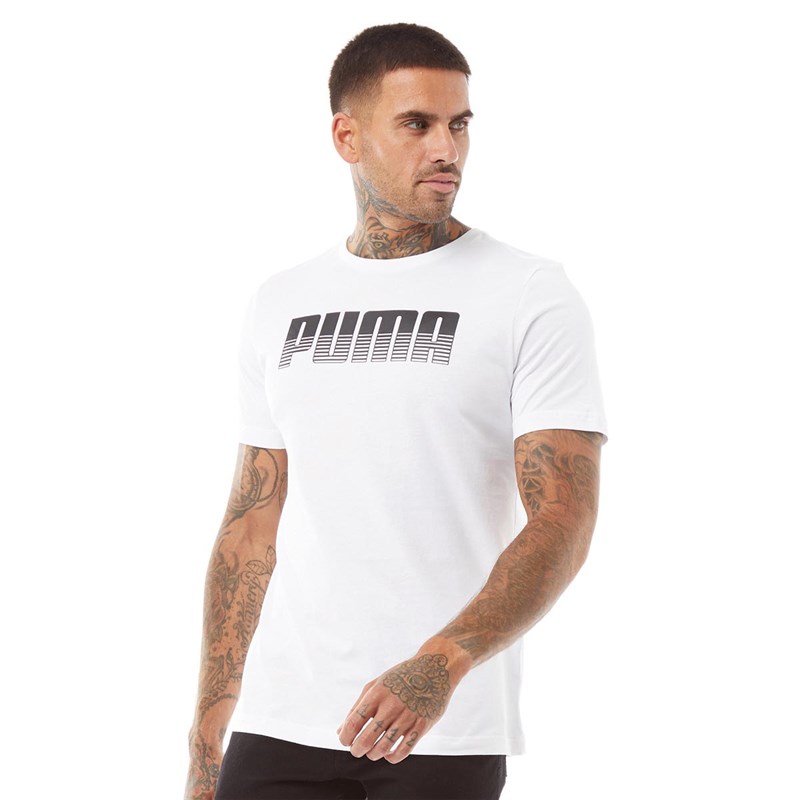 Puma Mens Sportstyle Logo Tee White