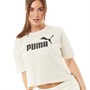 Puma T-Shirts Essentials Logo Femme Blanc Cassé