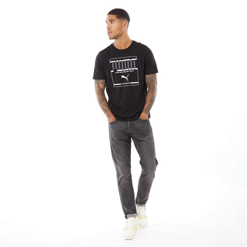 Puma Herren Graphic T-Shirts Schwarz