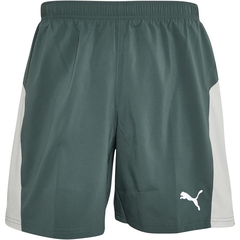 Puma Mens Run Favorite 7 Inch Running Shorts Green/Grey