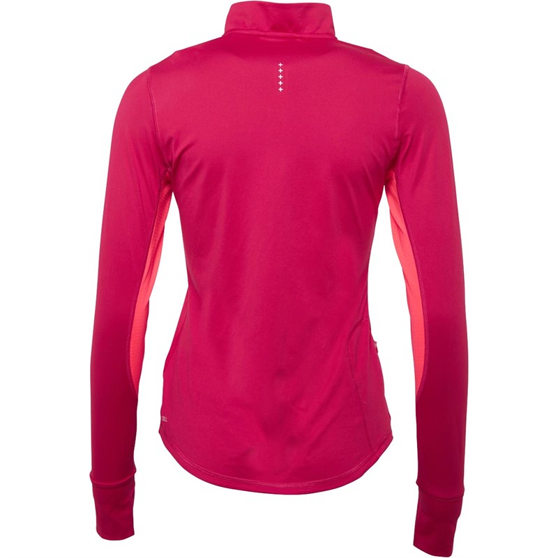 Puma Womens Run Favorite DryCELL Long Sleeve 1/4 Zip Running Top Persian Red/Sunblaze