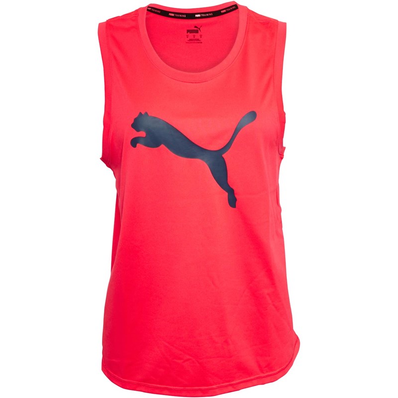 Puma Damen Train Favorite Cat Logo Muscle Tops Rot