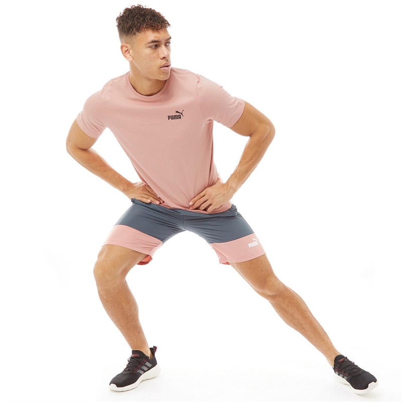 Puma Herren Essentials Small Logo T-Shirts Rosa