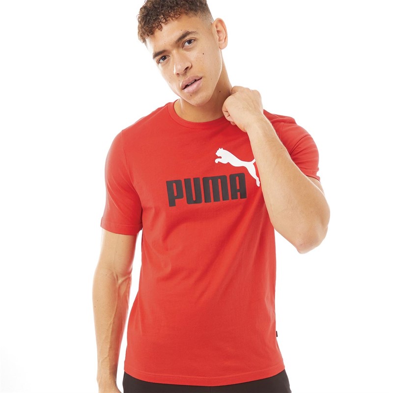 Buy Puma Mens Essentials Logo T-shirt High Risk Red