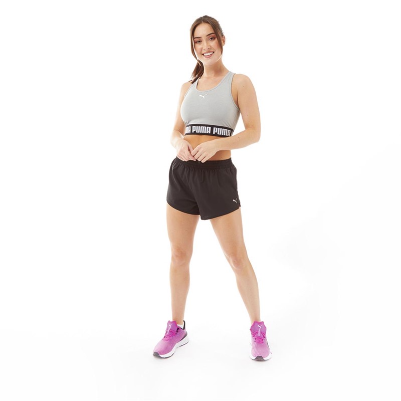 Puma Womens Puma Strong Mid Impact Bra Top Griffin Heather