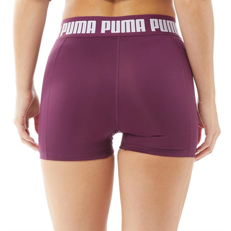Puma Womens Train Puma Strong 3 Inch Tight Shorts Grape Wine