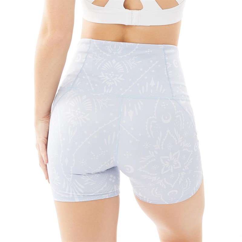 Puma Womens Studio Drycell Aop 5 Inch Shorts Tights Arctic Ice