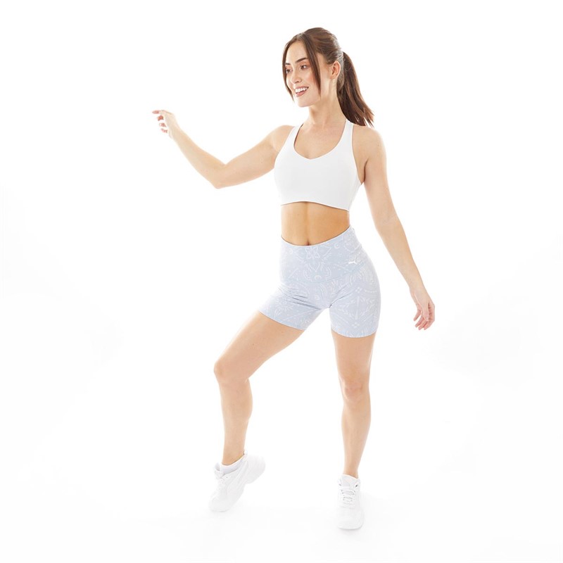 Puma Womens Studio Drycell Aop 5 Inch Shorts Tights Arctic Ice