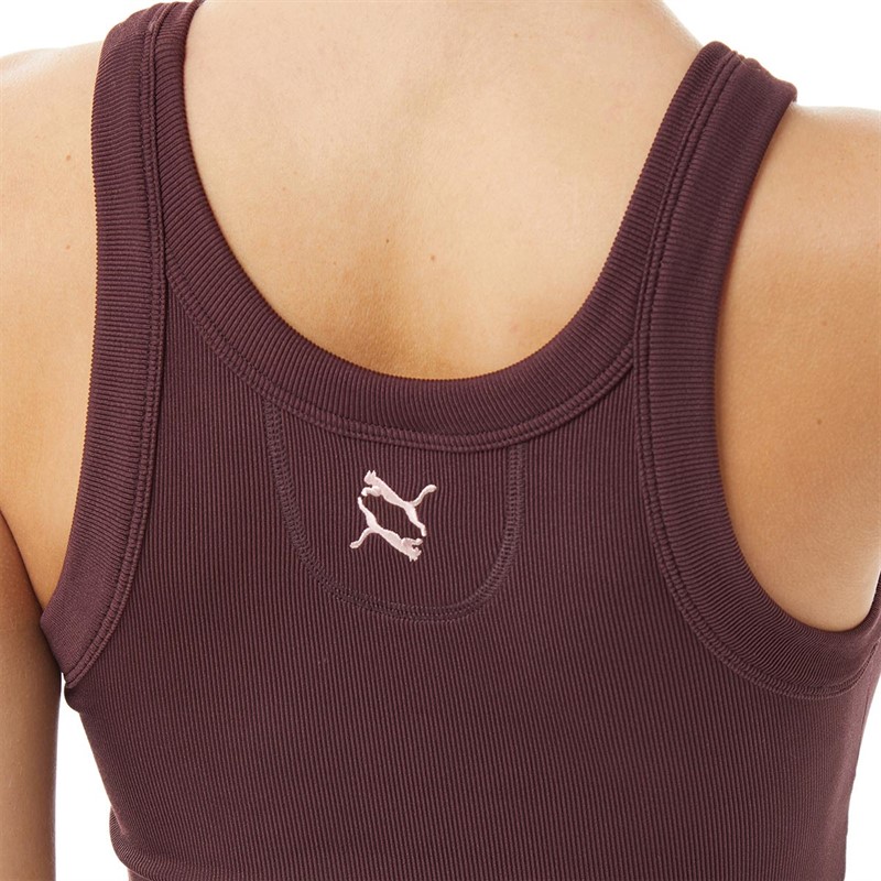 Puma Womens Exhale Rib Crop Top Fudge