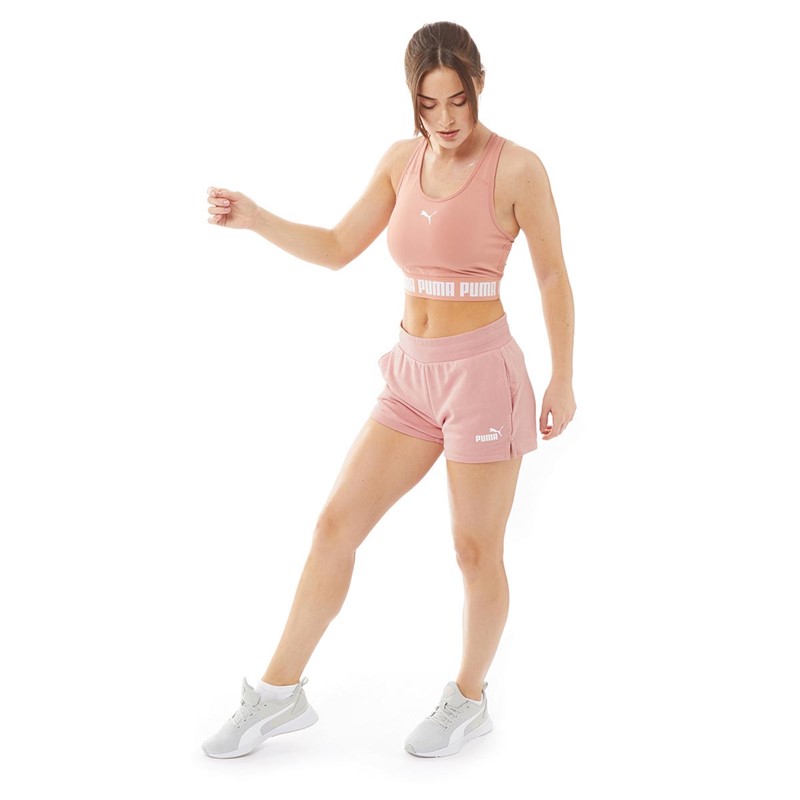 Puma Womens Essentials 4 Inch Sweat Shorts Rosette