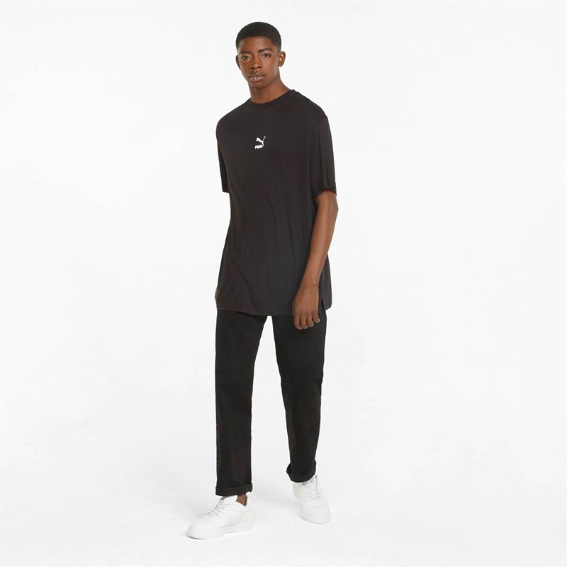 Puma Heren Classics Relaxed Splitside T-shirts Zwart