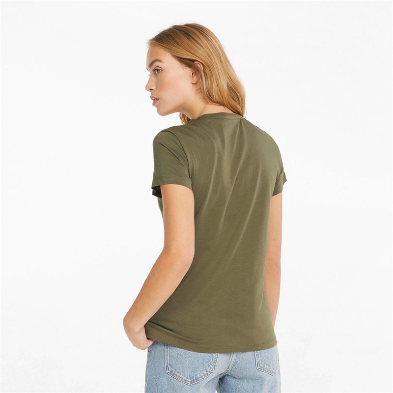 Puma Damskie Essentials Logo Topy Zielony