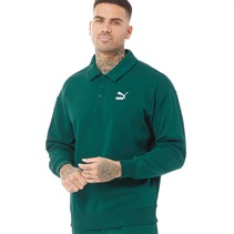 Puma Mens Classics Polo Sweatshirt Green