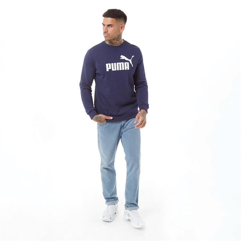 Puma Mens Essentials Big Logo Sweatshirt Peacoat