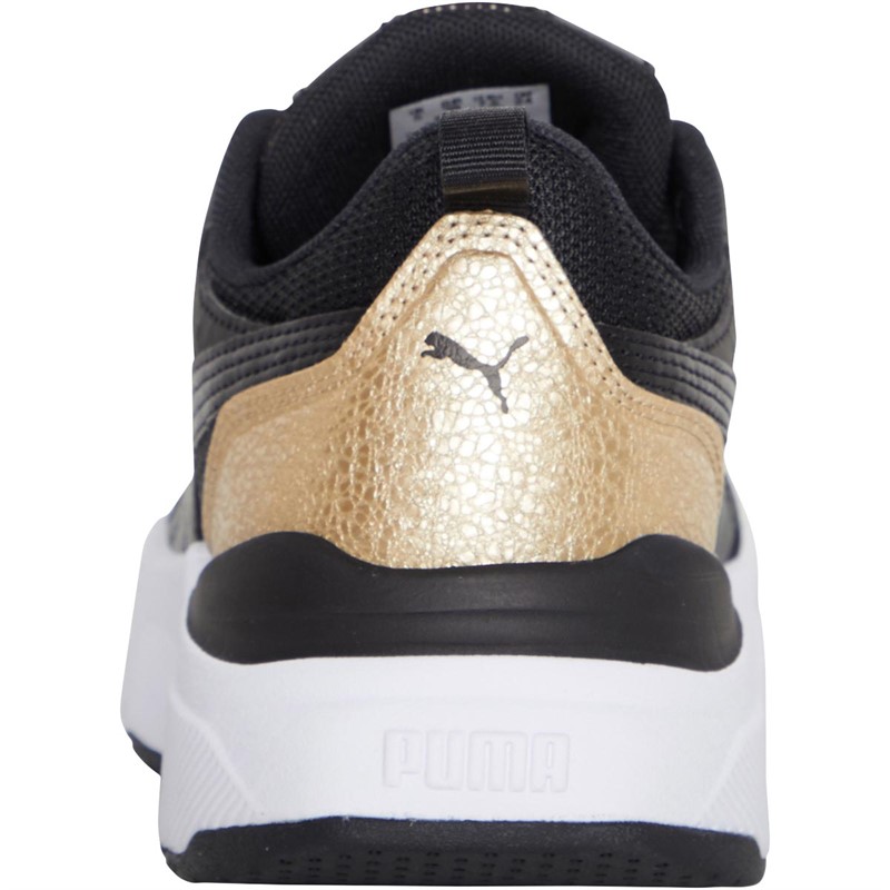 Puma Womens Cassia Distressed Trainers Black/Gold