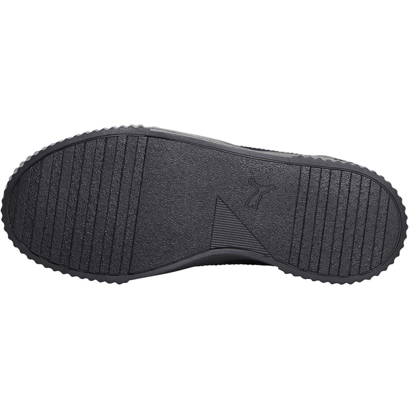 Puma Junior Carina Leather Trainers Puma Black