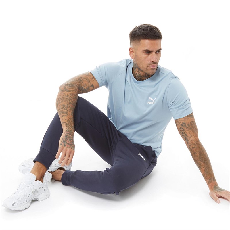 Puma Mens Classics Small Logo T-Shirt Blue