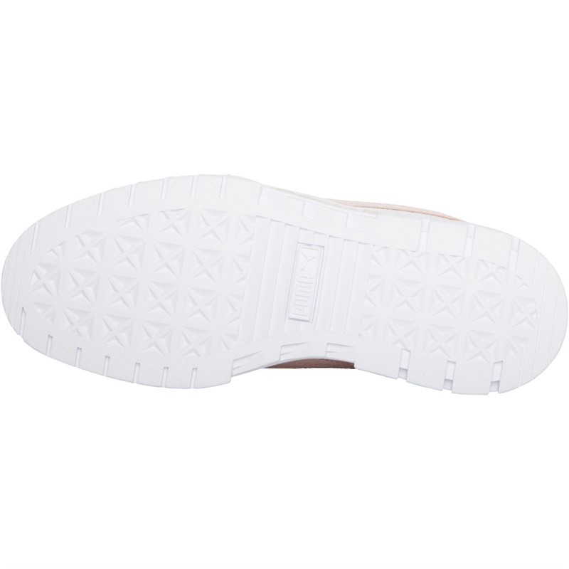 Puma Womens Mayze Tumbled Trainers White/Lotus/Team Gold