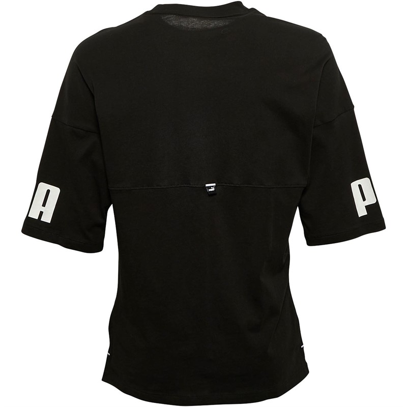 Puma Womens Puma Power Colorblock T-Shirt Puma Black