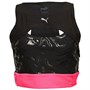 Puma Womens Run Ultraform AOP Crop Running Tank Puma Black/Sunset Glow