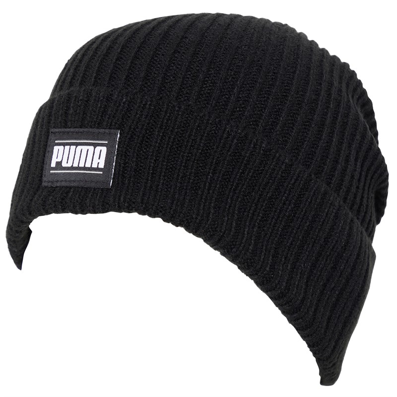 Puma Mens Ribbed Classic Cuff Beanie Hat Puma Black