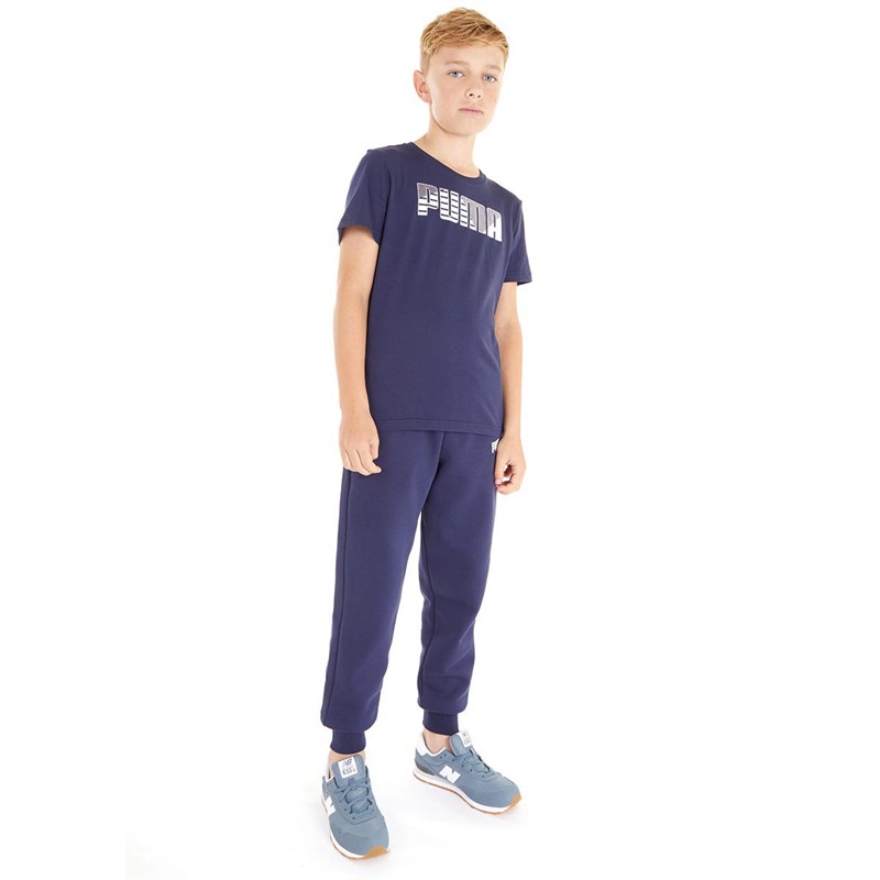 Puma Boys Sportstyle Fleece Pants Peacoat