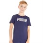 Puma Boys Sportstyle Wording T-Shirt Puma Navy