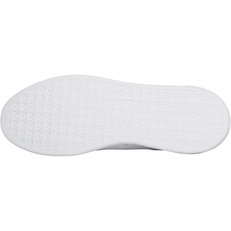 Puma Mens Suede Bloc B&W Trainers Puma White/Grey