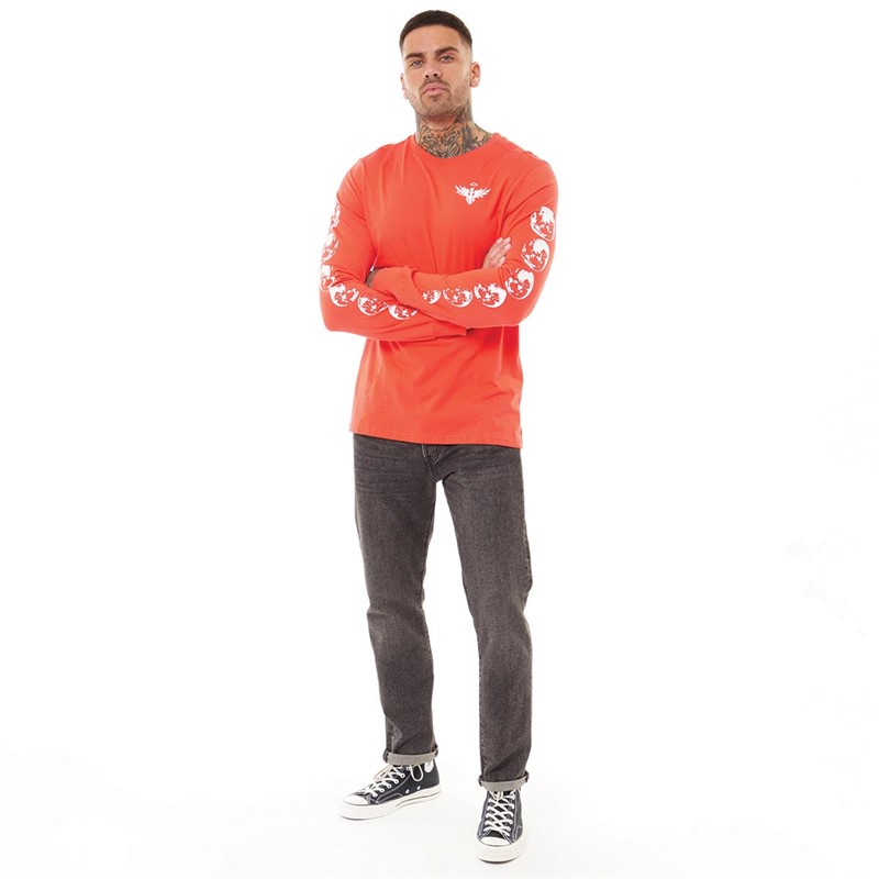 Puma Mens Melo Not From Here Long Sleeve T-Shirt Red Blast