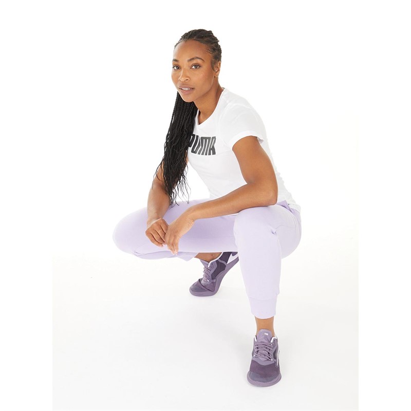 Puma Womens Essentials Fleece Sweatpants Purple