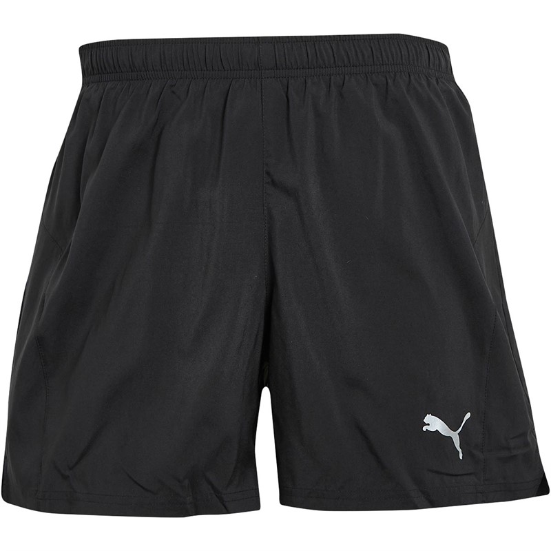 Puma Mens Run Favorite Woven 5 Inch Shorts Black