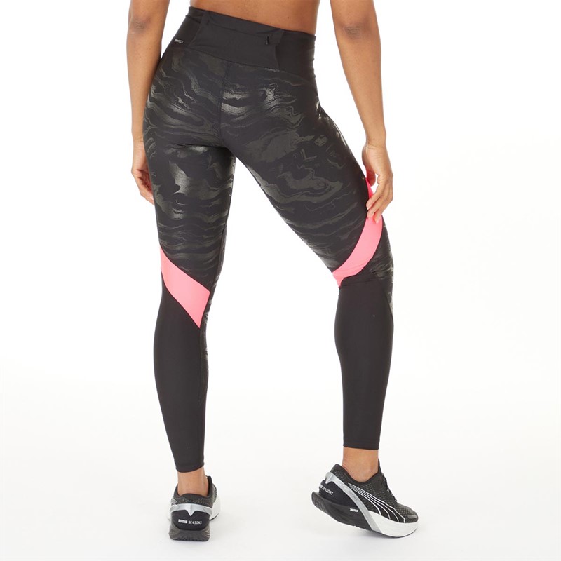 Puma Womens Ultraform Drycell High Waist Graphic Tight Leggings Black/Orange