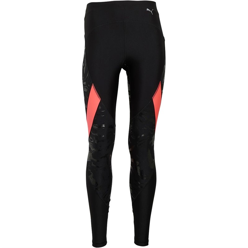 Puma Womens Ultraform Drycell High Waist Graphic Tight Leggings Black/Orange