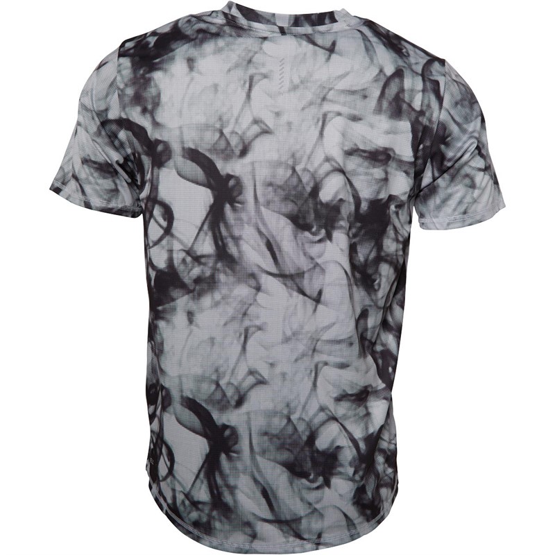 Puma Mens Run Favorite Drycell Graphic Top Platinum Grey