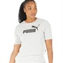 Puma Womens Essentials Cropped Logo T-Shirt Light Grey Heather
