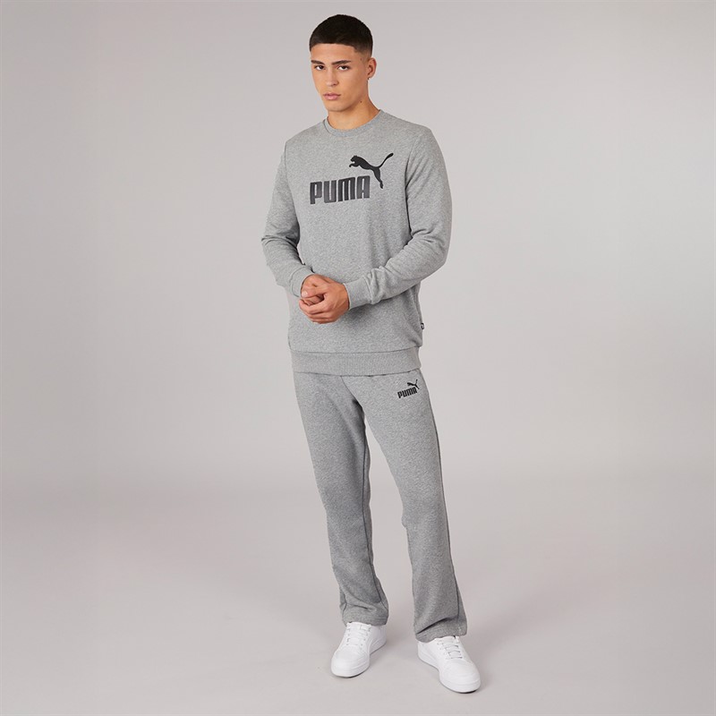Puma Mens Essentials Big Logo Crew Sweatshirt Medium Grey Heather