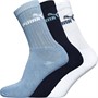 Puma Boys Three Pack Crew Socks White/Pink