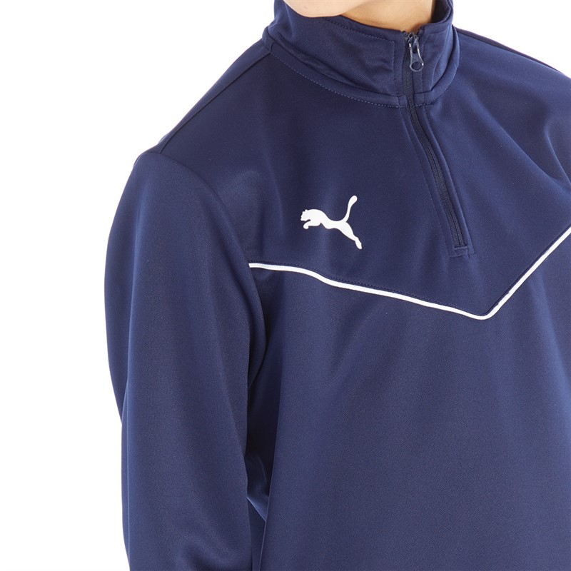 Puma Boys Teamrise Training 1/4 Zip Top Peacoat/Puma White