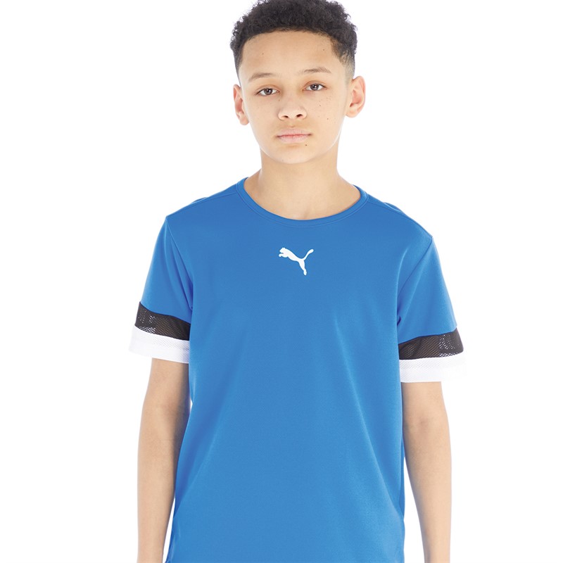 Puma Boys Teamrise Training Jersey Electric Blue Lemonade/Puma Black/Puma White