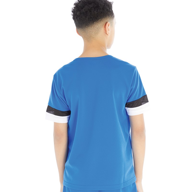 Puma Boys Teamrise Training Jersey Electric Blue Lemonade/Puma Black/Puma White