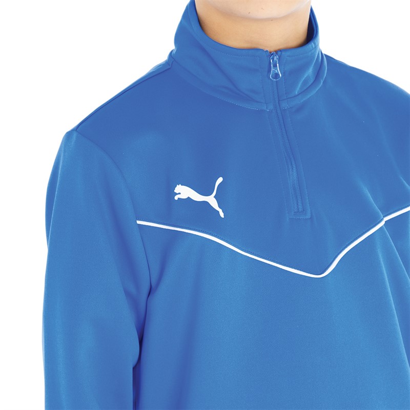 Puma Boys Teamrise Training 1/4 Zip Top Electric Blue Lemonade