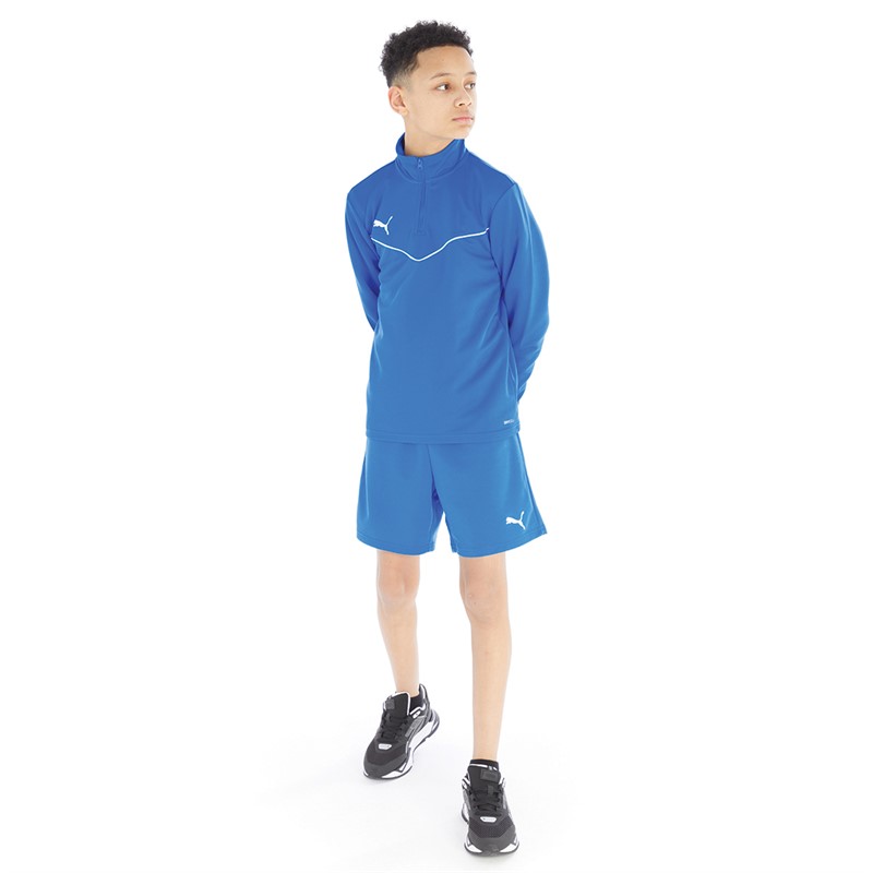 Puma Boys Teamrise Training 1/4 Zip Top Electric Blue Lemonade