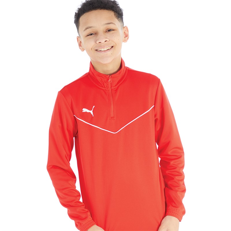 Puma Boys Teamrise Training 1/4 Zip Top Puma Red/Puma White