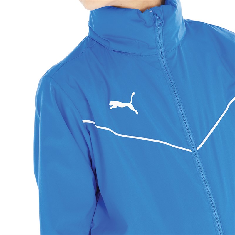 Puma Boys Teamrise All Weather Jacket Electric Blue Lemonade