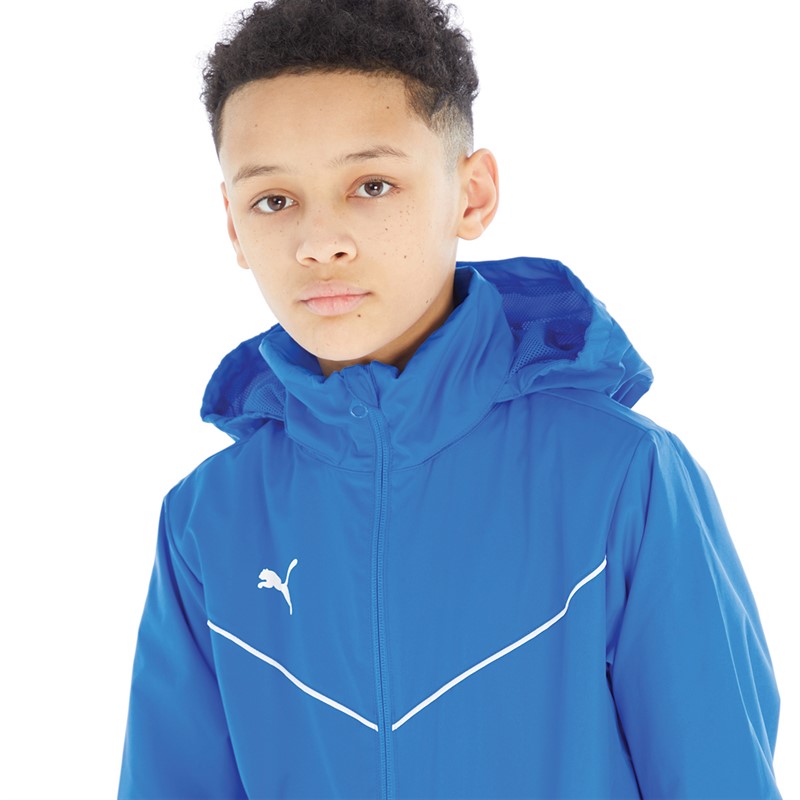 Puma Boys Teamrise All Weather Jacket Electric Blue Lemonade